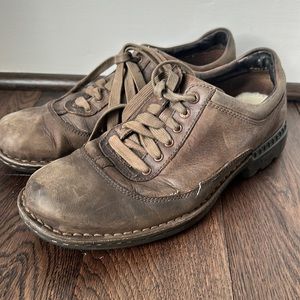 Ugg Mens Australia Oxfords Black Nubuck Leather Fur Sneakers Shoes 5622 Sz 10.5